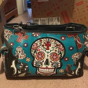 Colorful Skull Design Women's Bag
